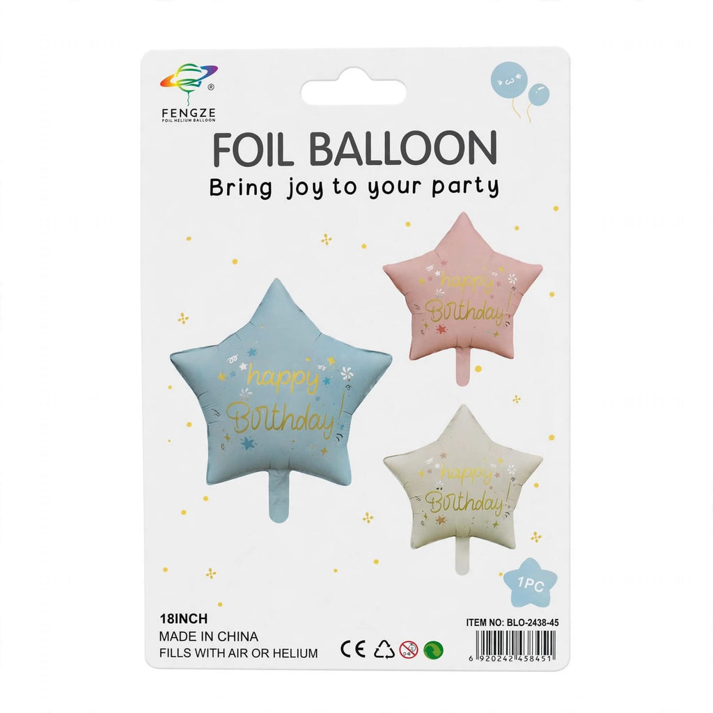 Globo Foil Estrella 18" Happy Birthday