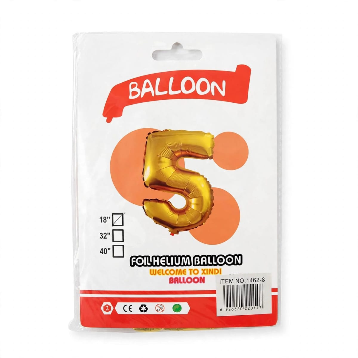 Globo número 18 DORADO