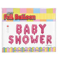 Globo  BABY SHOWER Rosa Corazones 40cm - 10 Letras Baby Shower Niña