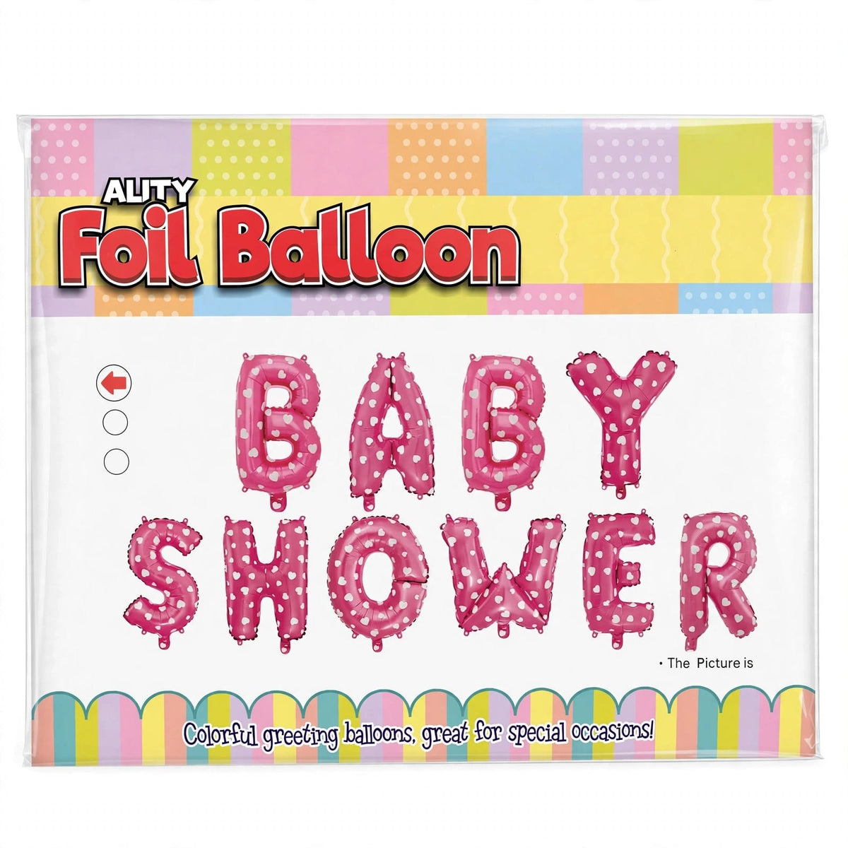 Globo  BABY SHOWER Rosa Corazones 40cm - 10 Letras Baby Shower Niña