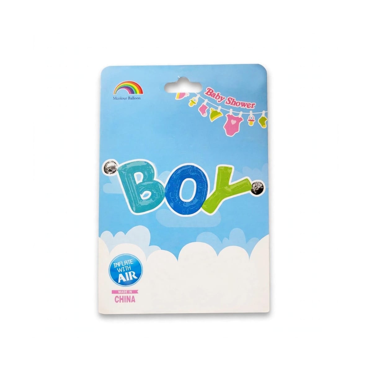 Banner Globos Foil BOY Baby Shower