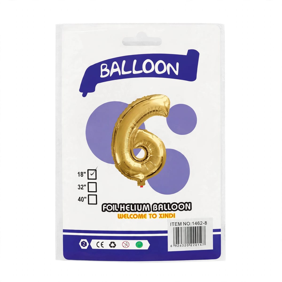 Globo número 18 DORADO