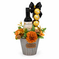 Arreglo Floral “Flower” con Vino y Ferrero Rocher