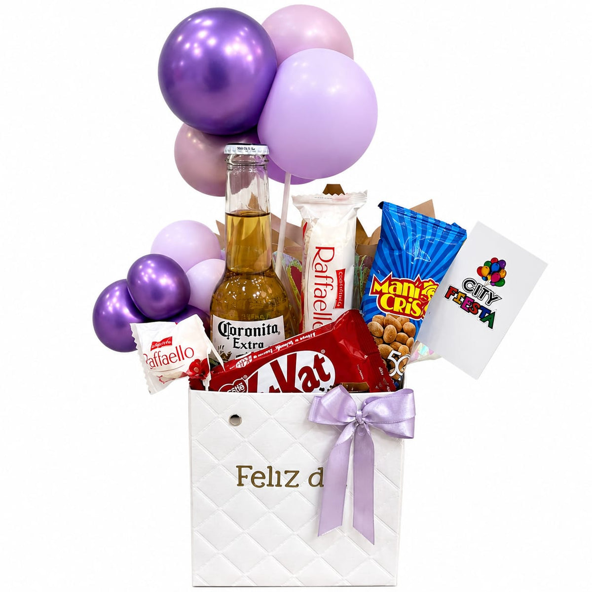 🎈 Detalle Cumpleaños Lavanda con Coronita y Chocolates