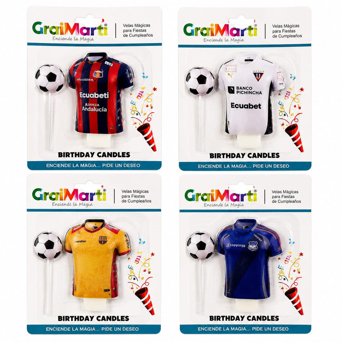 Velas de Cumpleaños Fútbol – Camiseta y Balón