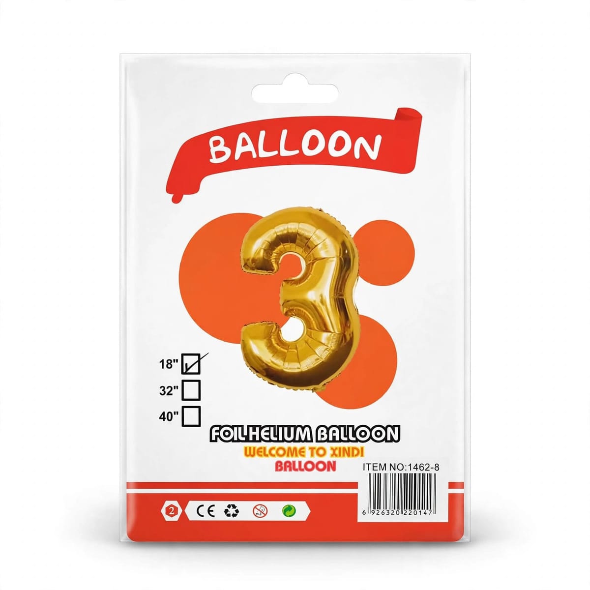 Globo número 18 DORADO
