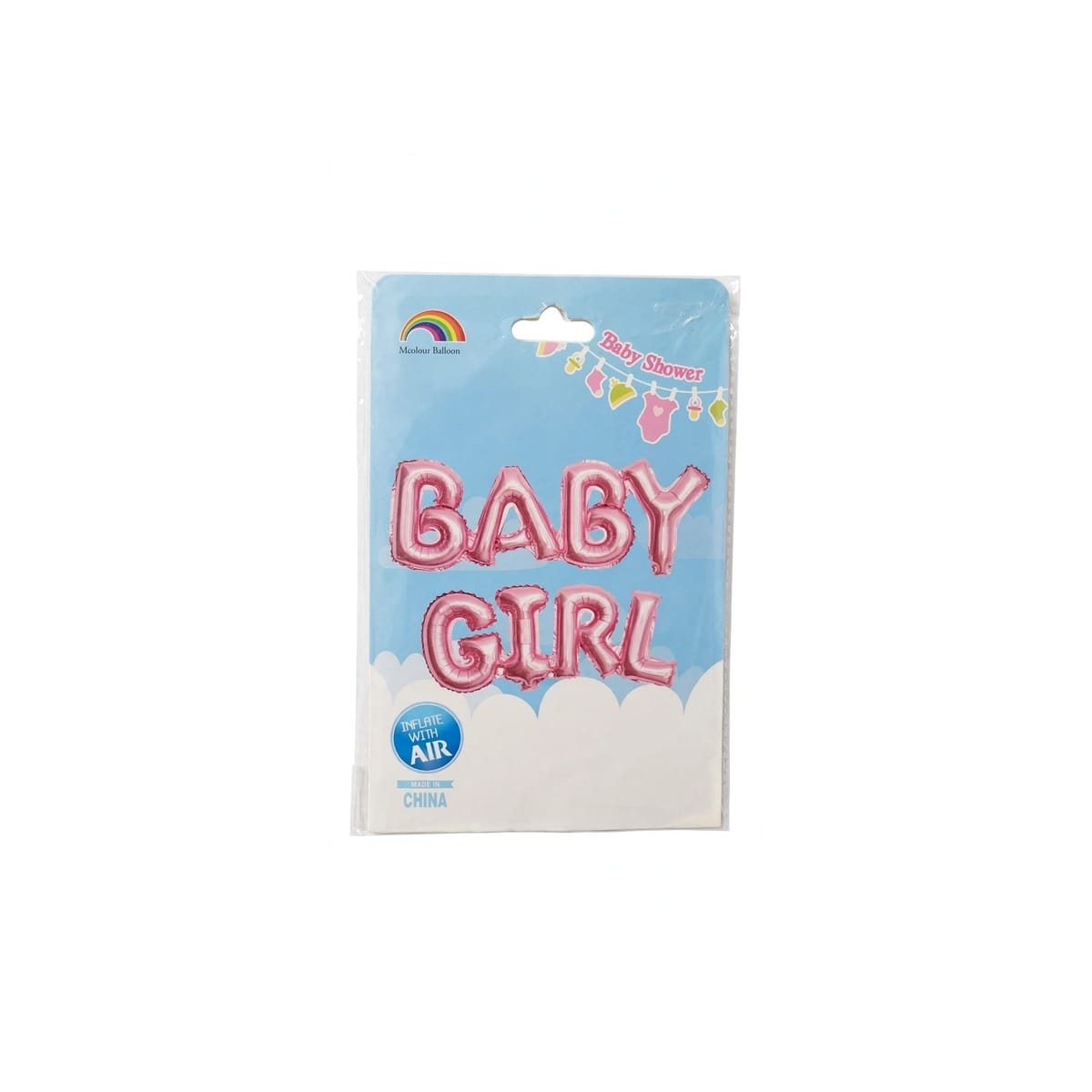 Banner Globos Foil BABY GIRL Baby Shower Niña