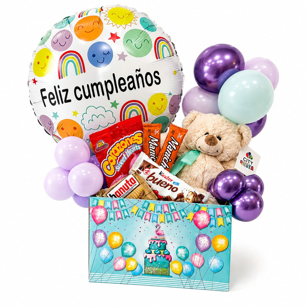 🎈 Caja Dulce Cumpleaños con Osito Descripción comercia