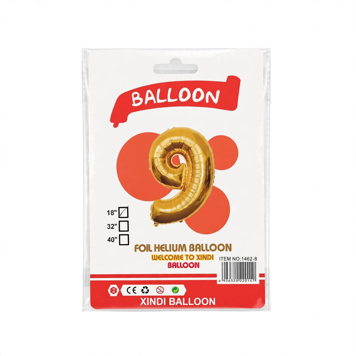 Globo número 18 DORADO