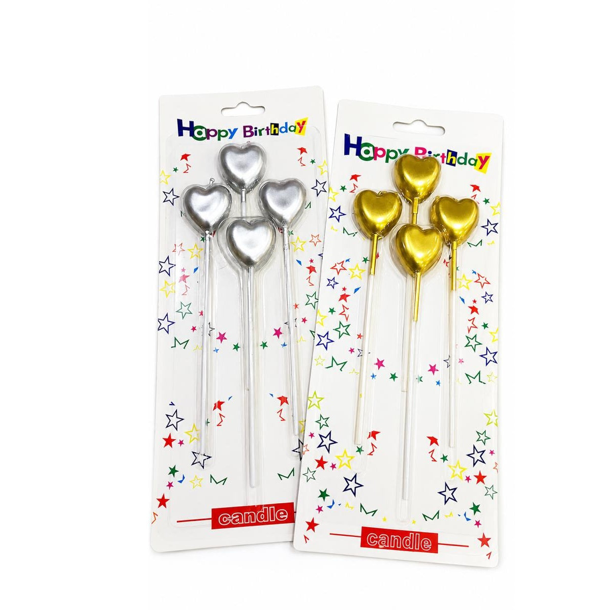 Set de Velas Corazón Metalizadas
