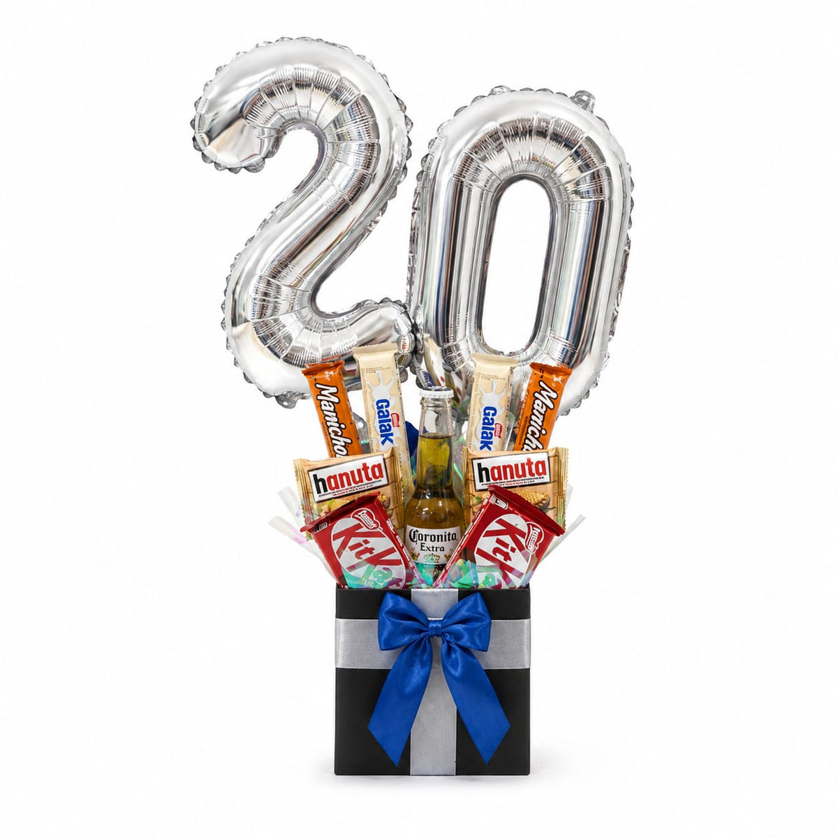 Arreglo “20” con Chocolates y Bebida