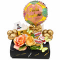 🎁 Detalle Cumpleaños Elegante con Flores y Globo
