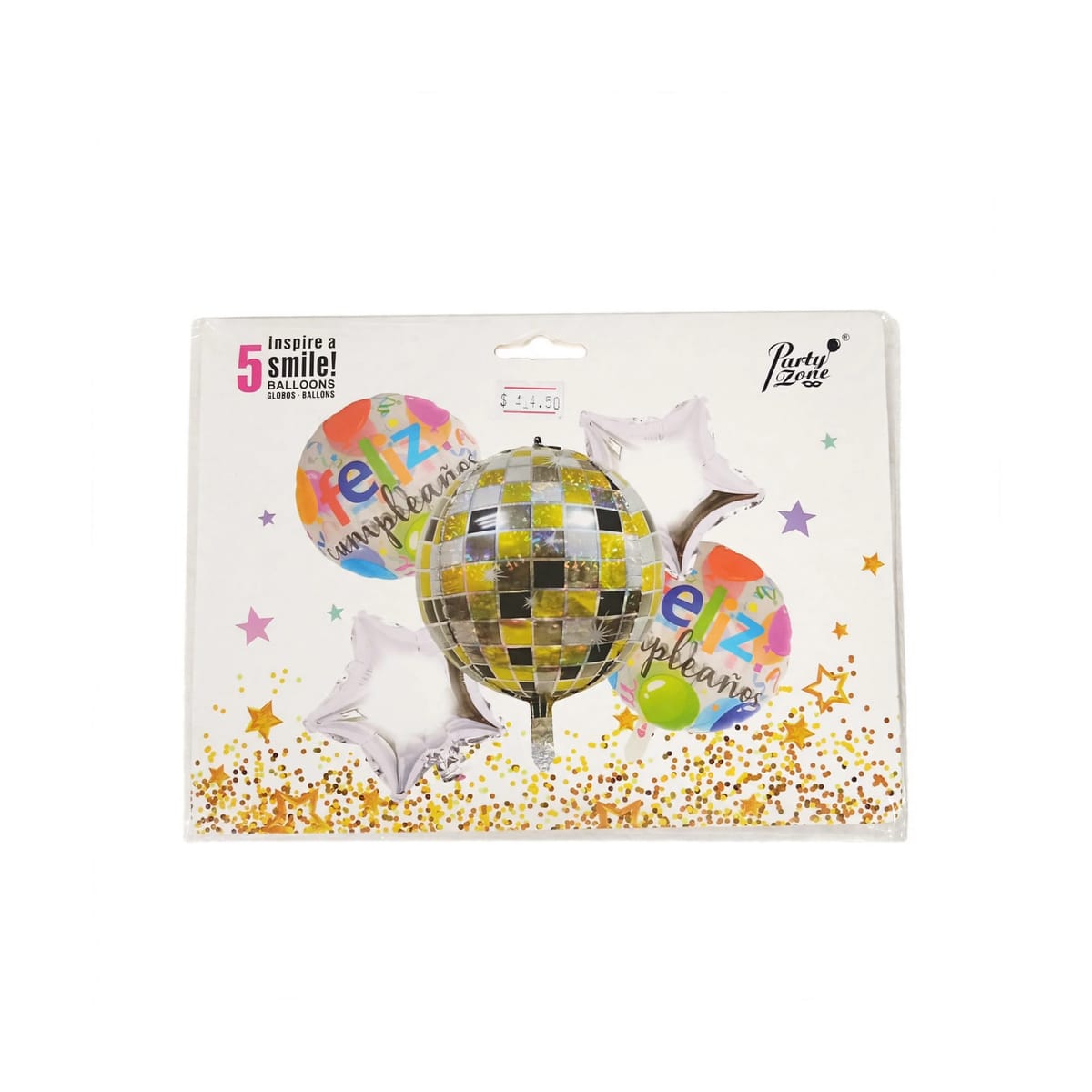 Set de 5 Globos Happy Birthday  - Estrellas