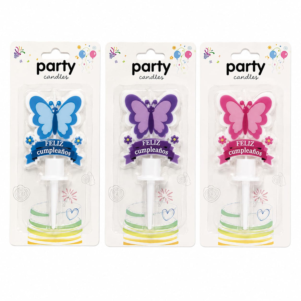 🦋 VELAS DECORATIVAS DE MARIPOSA – FELIZ CUMPLEAÑOS