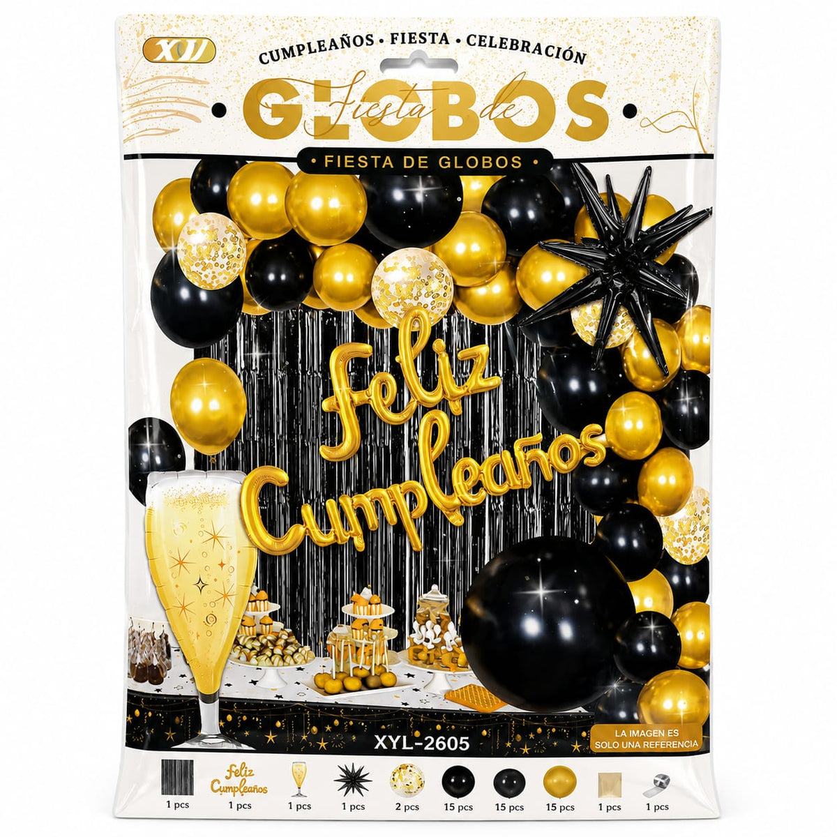 set completo de Globos Feliz Cumpleaños