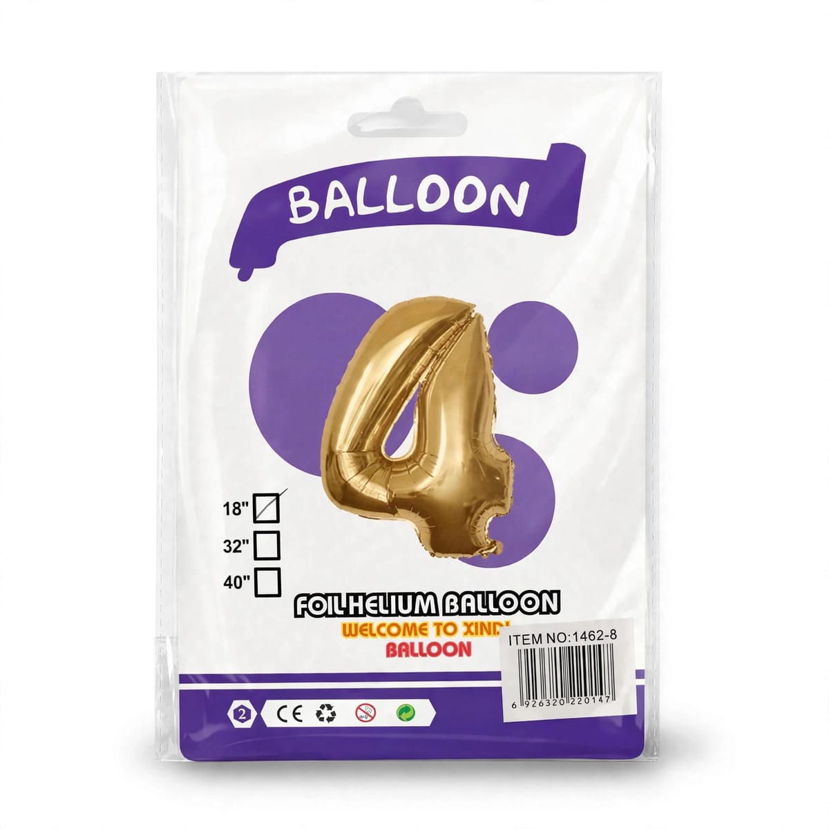 Globo número 18 DORADO