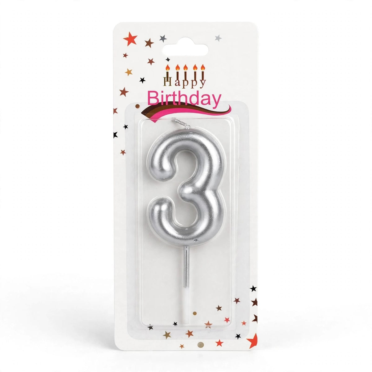 Velas Numéricas Metalizadas para Cumpleaños Plata