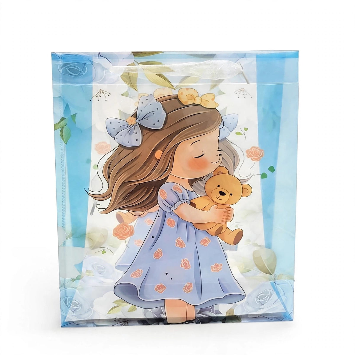 Funda de Regalo Transparente PVC con Diseño Niña y Osito