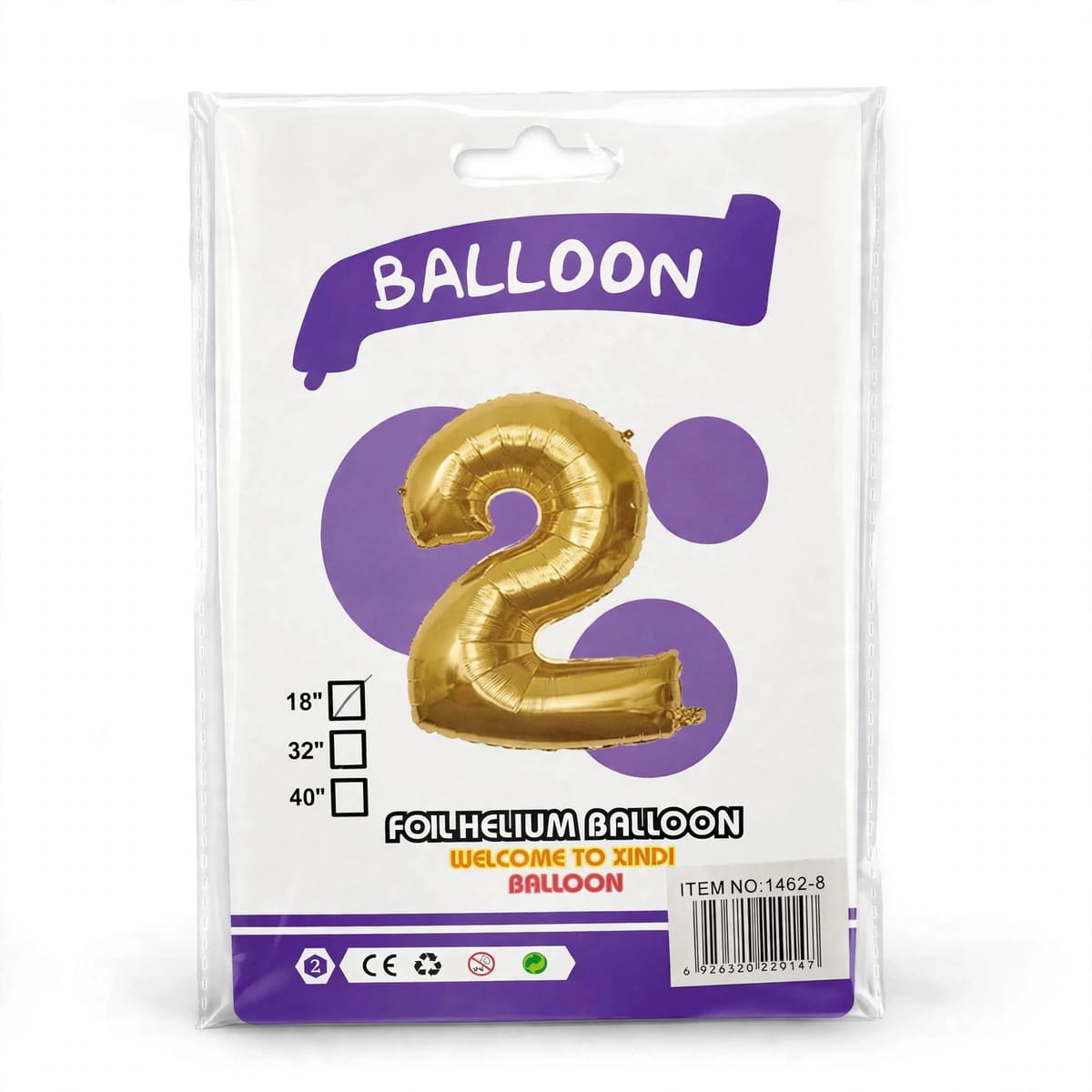 Globo número 18 DORADO