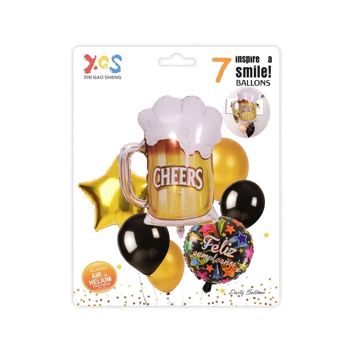 SET CHEERS CERVEZA - 7 GLOBOS