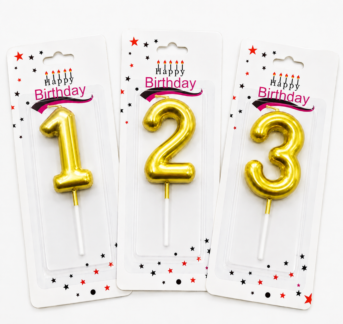Velas Numéricas Metalizadas para Cumpleaños