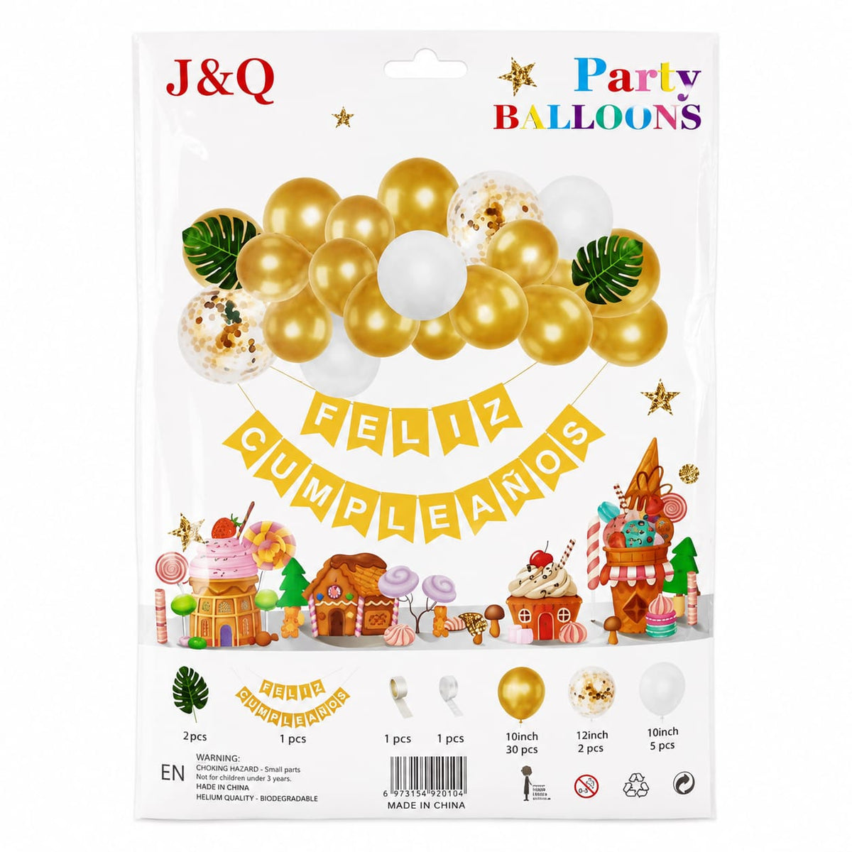 Set de Globos con Guirnalda  “Feliz Cumpleaños”