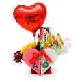 Arreglo “Te Amo” con Globo, Flores eternas  y Chocolates