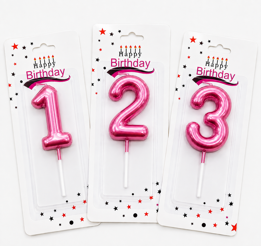 Velas Numéricas Metalizadas para Cumpleaños Oro Rosa