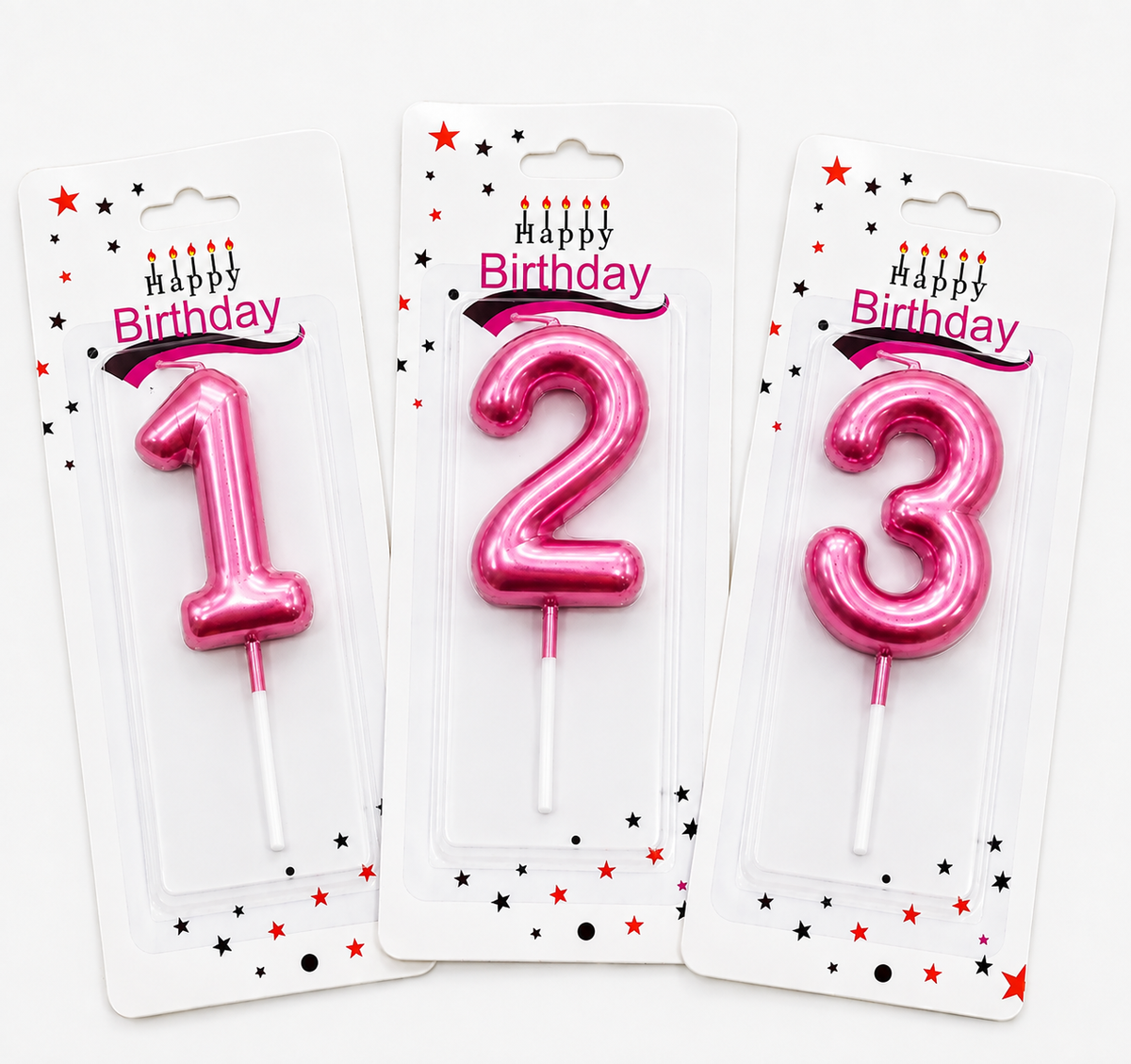 Velas Numéricas Metalizadas para Cumpleaños Oro Rosa